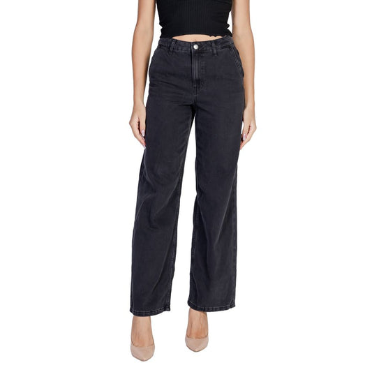 Jacqueline De Yong Black Cotton Jeans & Pant Jacqueline De Yong Dark Slate Gray