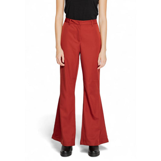 Vero Moda Red Polyester Jeans & Pant Vero Moda Brown