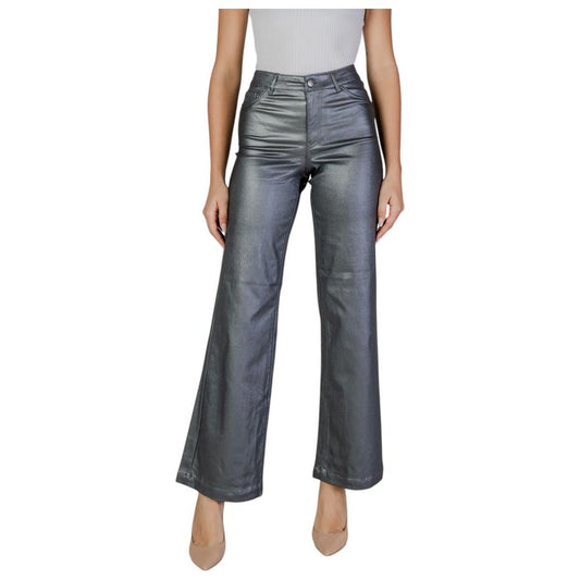 Jacqueline De Yong Silver Viscose Jeans & Pant Jacqueline De Yong Dim Gray