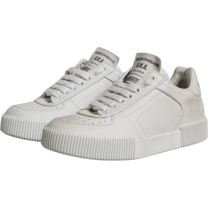 Dolce & Gabbana White Miami Leather Low Top Sneakers Shoes