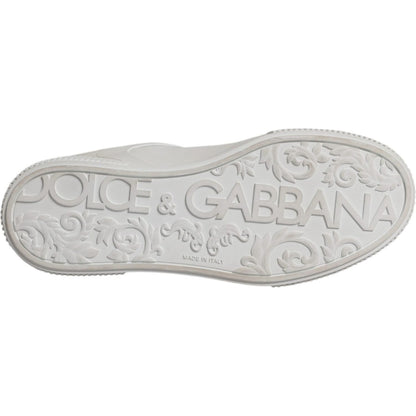 Dolce & Gabbana White Miami Leather Low Top Sneakers Shoes
