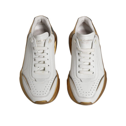 Dolce & Gabbana White Gold Daymaster Low Top Sneakers Shoes