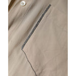 Brunello Cucinelli Beige Silk Blend Collared Button Down Top TSH86743-38