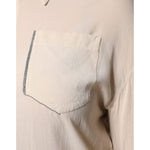 Brunello Cucinelli Beige Silk Blend Collared Button Down Top TSH86743-38