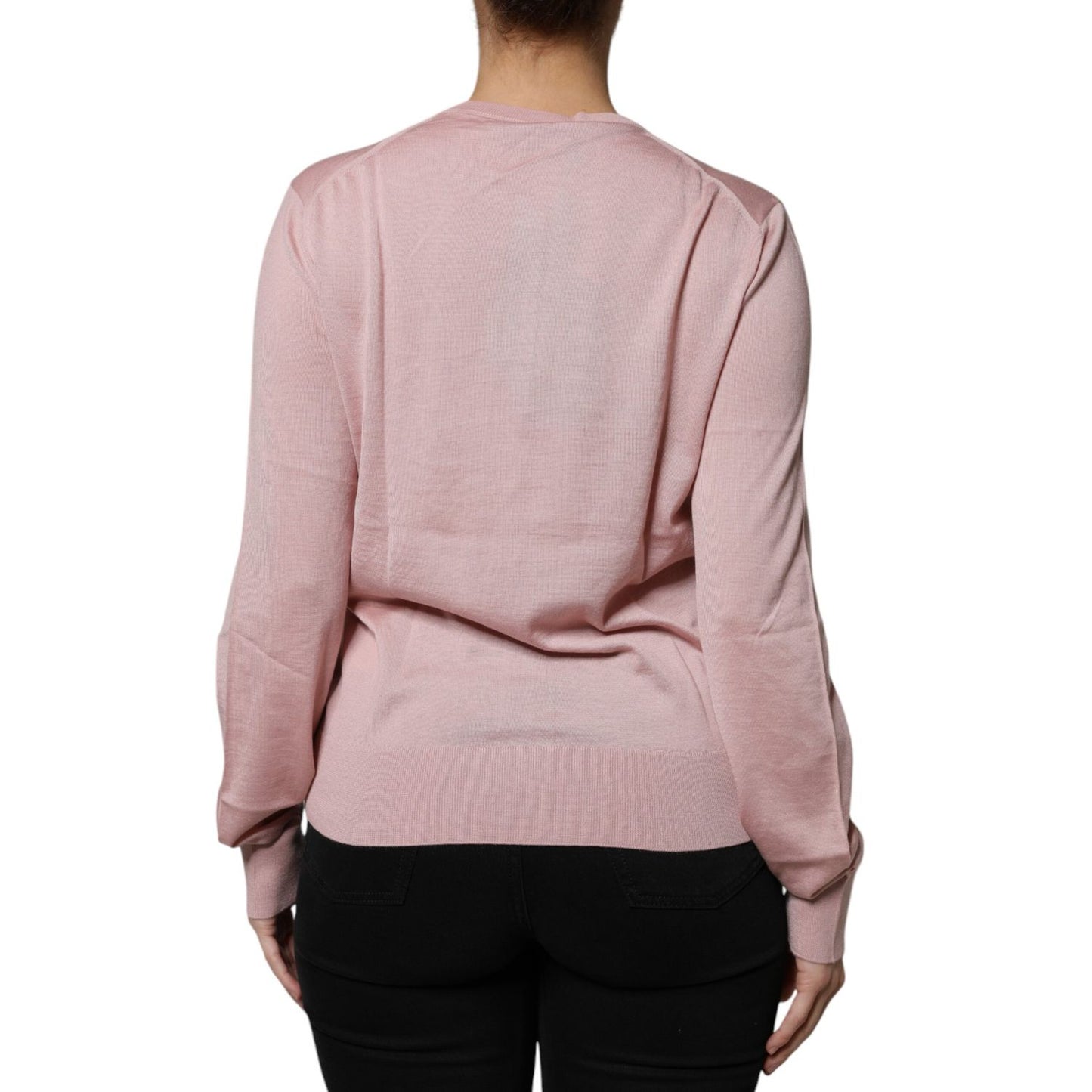 Dolce & Gabbana Pink Wool Knit Button Down Cardigan Sweater TSH86808-46
