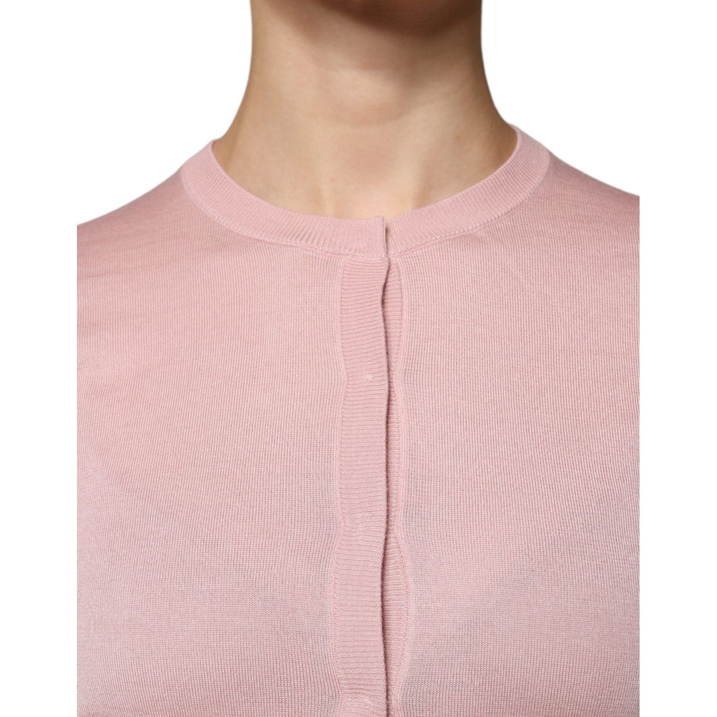 Dolce & Gabbana Pink Wool Knit Button Down Cardigan Sweater TSH86808-46