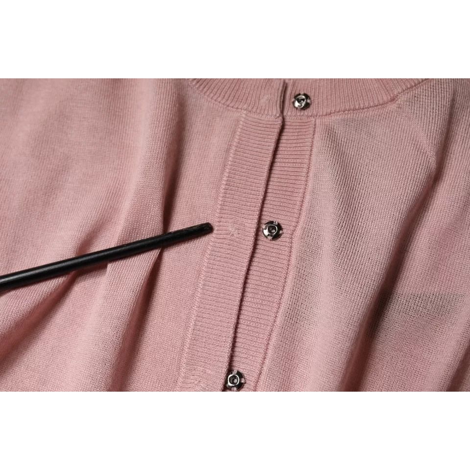 Dolce & Gabbana Pink Wool Knit Button Down Cardigan Sweater TSH86808-46