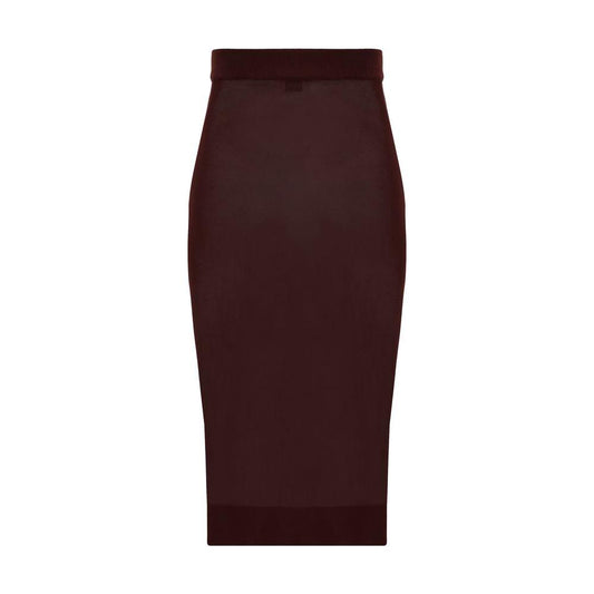 Saint Laurent midi skirt with elasticized waistband, semi-sheer design, and slim fit