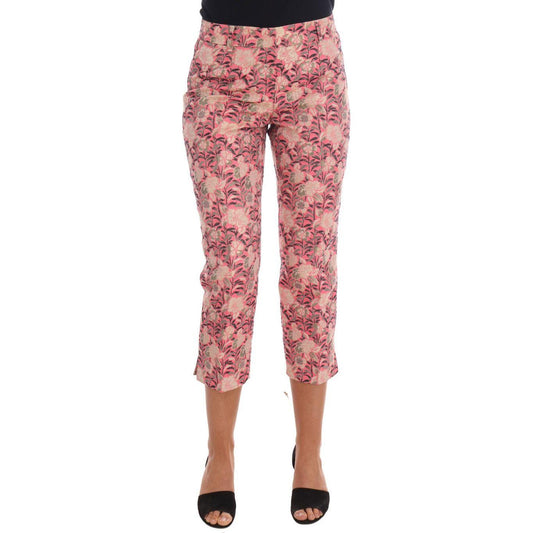 Dolce & Gabbana Elegant Floral Brocade Pants Dolce & Gabbana Rosy Brown