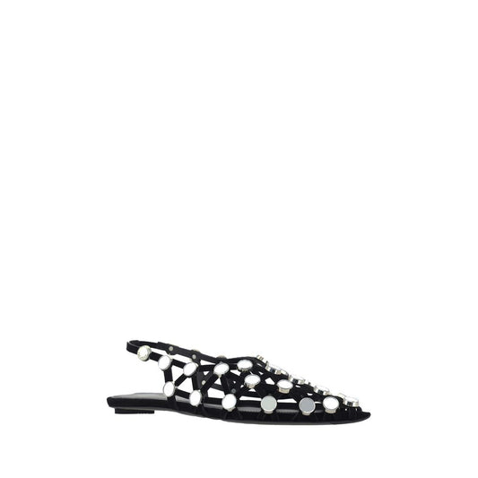 The Attico Grid Ballerinas The Attico Light Gray