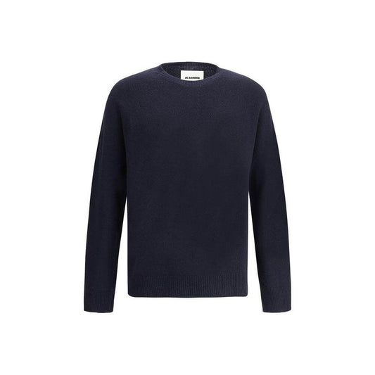 Jil Sander seamless sweater in virgin wool with ribbed crew neck, cuffs, and hem, featuring a monochrome pattern and regular fit.
