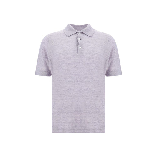 Brunello Cucinelli Linen Polo Shirt Brunello Cucinelli Thistle