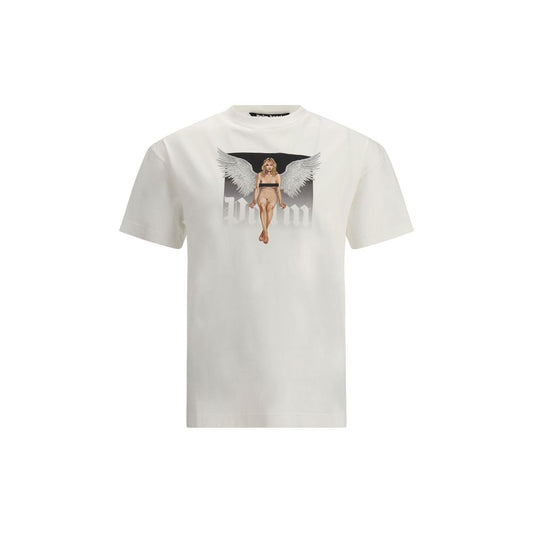 Palm Angels Crystal Pin Up T-Shirt Palm Angels Light Gray