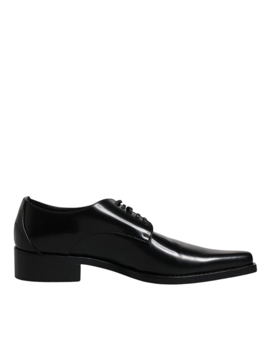 Dolce & Gabbana Black Patent Leather Derby Men Dress Shoes Dolce & Gabbana Black