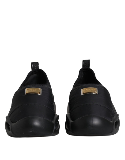 Dolce & Gabbana Black Slip On Wave Low Top Men Sneakers Shoes Dolce & Gabbana Black