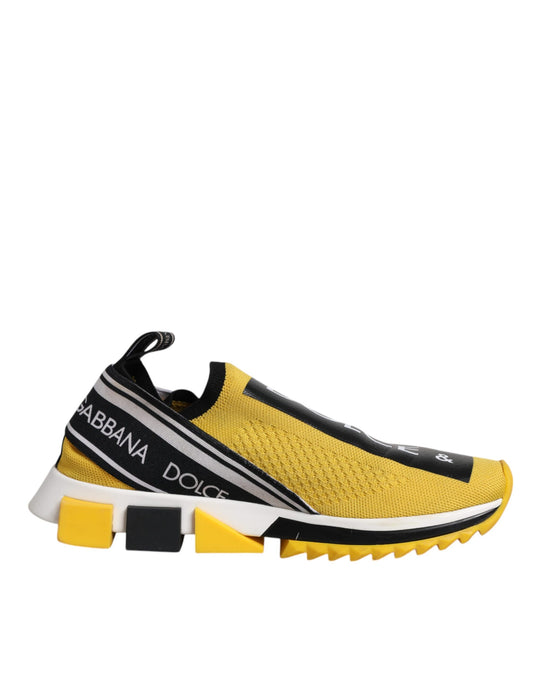 Dolce & Gabbana Yellow Black Slip On Sorrento Sneaker Shoes Dolce & Gabbana Black