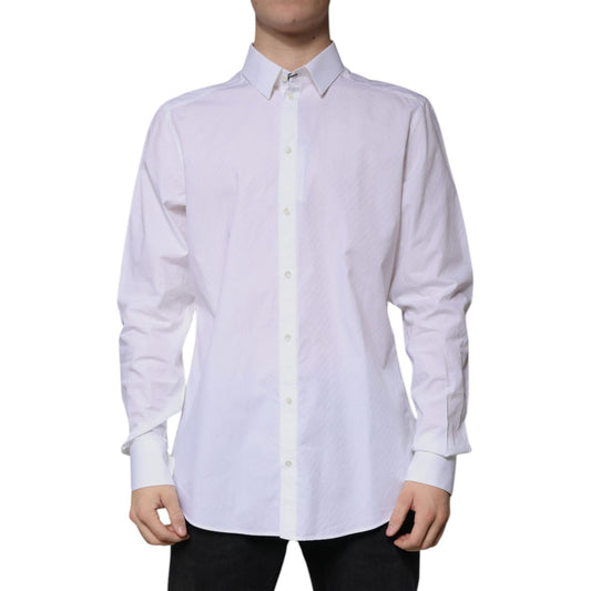 Dolce & Gabbana White Cotton Long Sleeve MARTINI Dress Shirt 1728,67345645728,Clothing,Dolce & Gabbana,IT43 | 2XL,Material: 100% Cotton,Men,Men - Clothing,Preowned / Defect,Shirts - Men - Clothing,White Dolce & Gabbana TSH86337-43