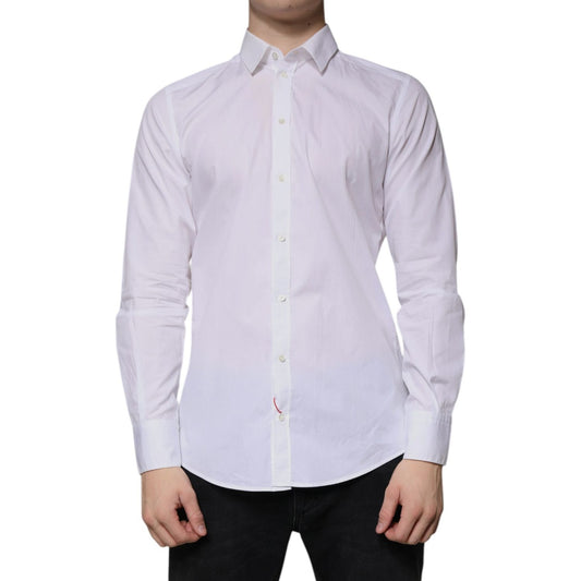 Dolce & Gabbana White Cotton Long Sleeve Formal Dress Shirt 1728,67345645728,Clothing,Dolce & Gabbana,IT39 | S,Material: 100% Cotton,Men,Men - Clothing,Preowned / Defect,Shirts - Men - Clothing,White Dolce & Gabbana TSH86341-39