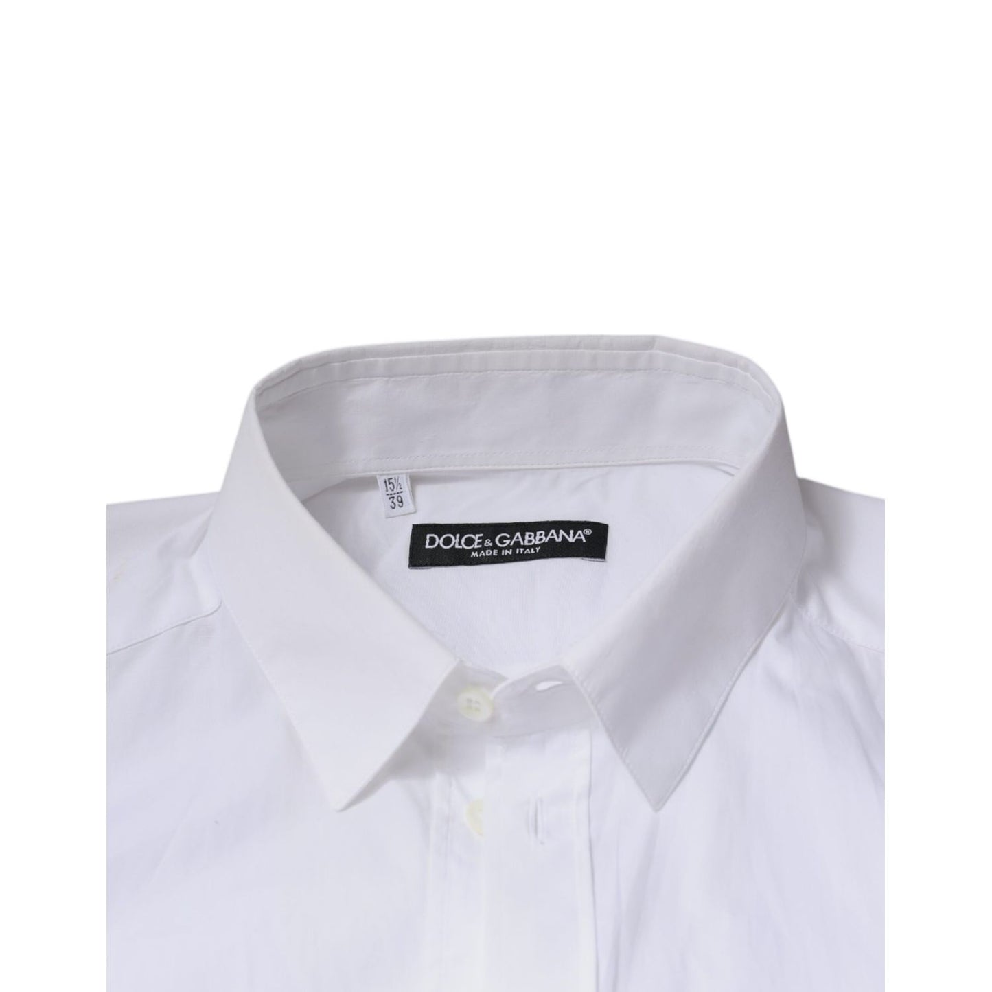 Dolce & Gabbana White Cotton Long Sleeve Formal Dress Shirt