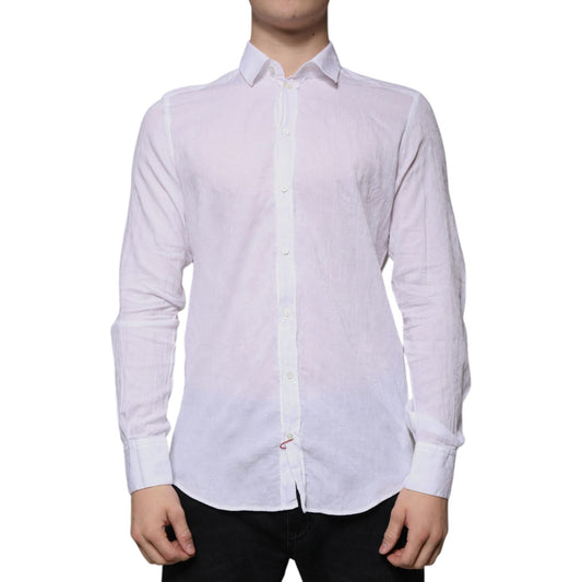 Dolce & Gabbana White Cotton Slim Fit Men Formal Dress Shirt 1728,67345645728,Clothing,Dolce & Gabbana,IT39 | S,Material: 100% Cotton,Men,Men - Clothing,Preowned / Defect,Shirts - Men - Clothing,White Dolce & Gabbana TSH86478-39