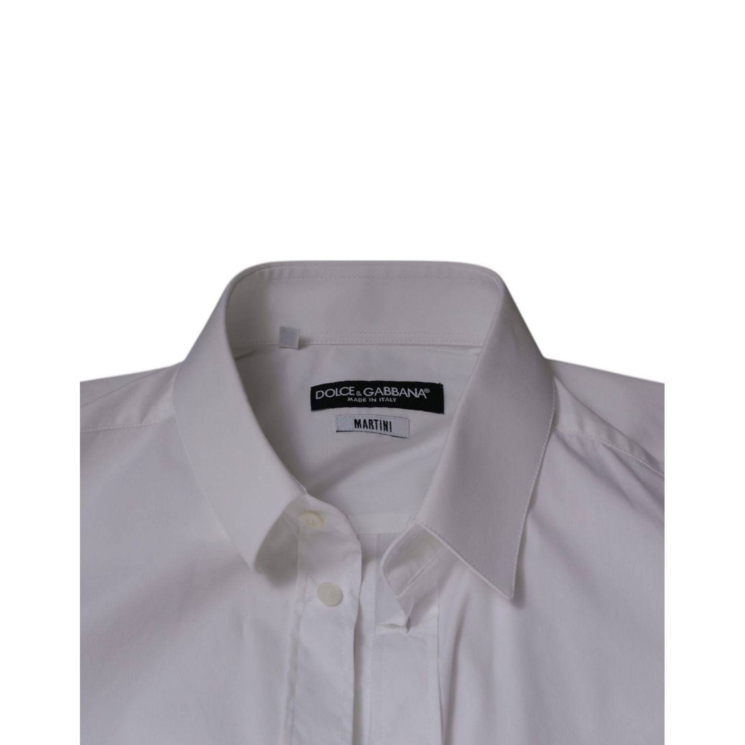 Dolce & Gabbana White Cotton Blend Men MARTINI Dress Shirt