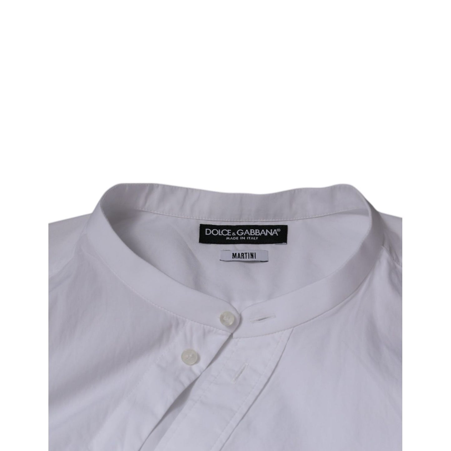 Dolce & Gabbana White Cotton Slim Fit MARTINI Dress Shirt