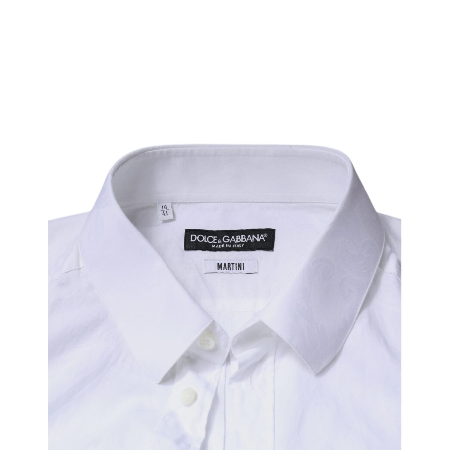 Dolce & Gabbana White Cotton Slim Fit Men MARTINI Dress Shirt