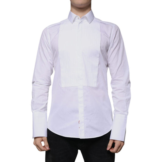 Dolce & Gabbana White Bib Cotton Poplin GOLD Men Formal Shirt 1728,67345645728,Clothing,Dolce & Gabbana,IT39 | S,Material: 100% Cotton,Men,Men - Clothing,Preowned / Defect,Shirts - Men - Clothing,White Dolce & Gabbana TSH86492-39