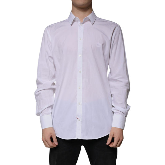 Dolce & Gabbana White Cotton Slim Fit MARTINI Dress Shirt 1728,67345645728,Clothing,Dolce & Gabbana,IT42 | XL,Material: 100% Cotton,Men,Men - Clothing,Preowned / Defect,Shirts - Men - Clothing,White Dolce & Gabbana TSH86496-42