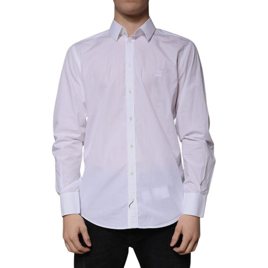 Dolce & Gabbana White Cotton Slim Fit MARTINI Men Dress Shirt 1728,67345645728,Clothing,Dolce & Gabbana,IT41 | L,Material: 100% Cotton,Men,Men - Clothing,Preowned / Defect,Shirts - Men - Clothing,White Dolce & Gabbana TSH86499-41