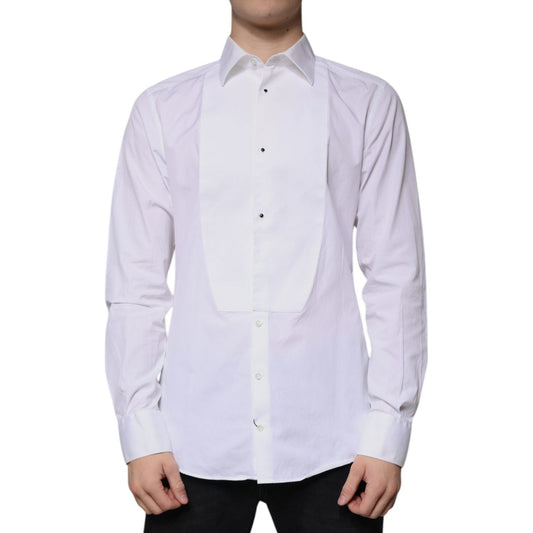 Dolce & Gabbana White Bib Cotton Poplin GOLD Men Formal Shirt 1728,67345645728,Clothing,Dolce & Gabbana,IT41 | L,Material: 100% Cotton,Men,Men - Clothing,Preowned / Defect,Shirts - Men - Clothing,White Dolce & Gabbana TSH86516-41