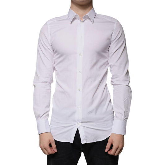 Dolce & Gabbana White Cotton Formal Men GOLD Dress Shirt 1728,67345645728,Clothing,Dolce & Gabbana,IT39 | S,Material: 100% Cotton,Men,Men - Clothing,Preowned / Defect,Shirts - Men - Clothing,White Dolce & Gabbana C-39