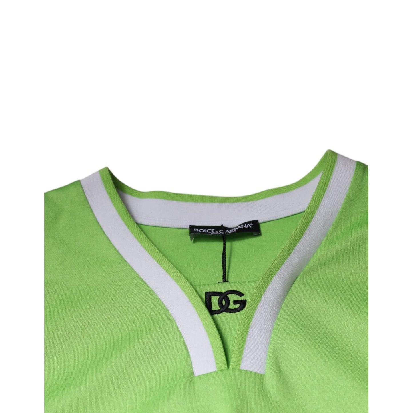 Dolce & Gabbana Green Polyester Jersey Sleeveless T-shirt