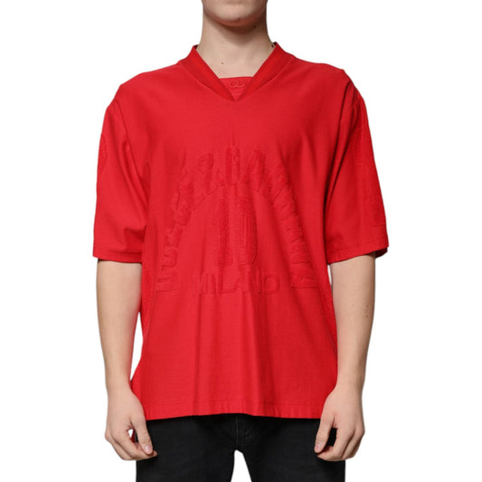 Dolce & Gabbana Red Cotton V-neck Short Sleeves T-shirt 1728,67345645728,Clothing,Dolce & Gabbana,IT50 | L,Material: 100% Cotton,Men,Men - Clothing,New with tags,Red,T-Shirts - Men - Clothing Dolce & Gabbana TSH87338-50