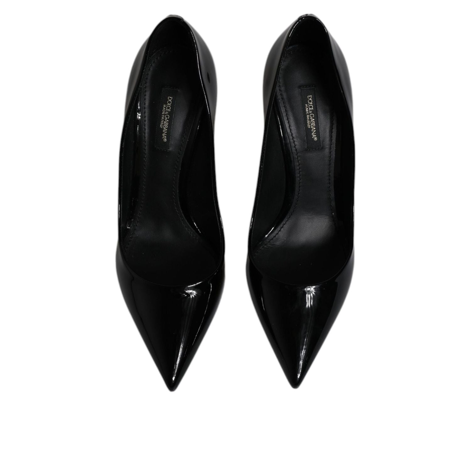 Dolce & Gabbana Black Patent Leather High Heels Pumps Shoes