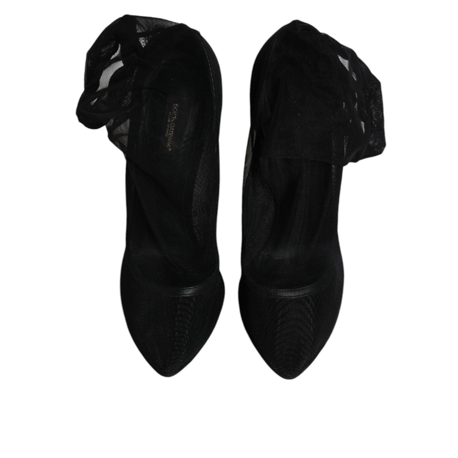 Dolce & Gabbana Black Nylon Mesh Sock Style Boots Shoes