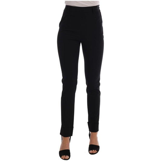 Ermanno Scervino Sleek Black Stirrup Leggings Jeans & Pants Ermanno Scervino Black