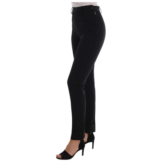 Ermanno Scervino Sleek Black Stirrup Leggings Jeans & Pants Ermanno Scervino Black