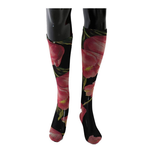 Dolce & Gabbana Floral Nylon Stretch Stockings Dolce & Gabbana Black