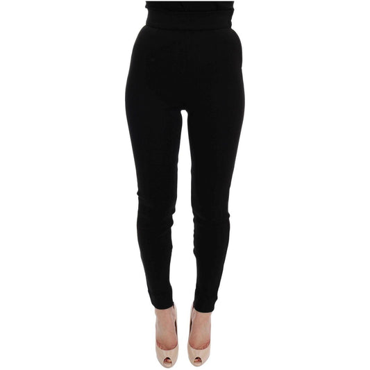 Dolce & Gabbana Elegant Black High Waist Stretch Tights Dolce & Gabbana Black