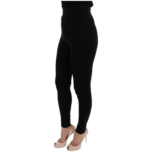 Dolce & Gabbana Elegant Black High Waist Stretch Tights Dolce & Gabbana Black