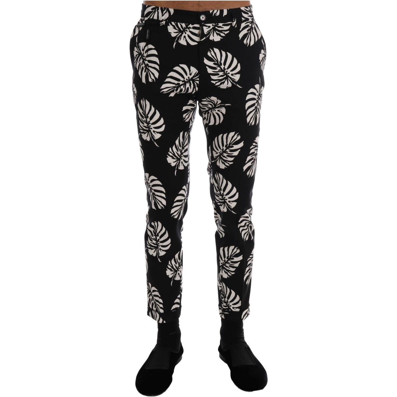 بنطال Dolce &amp; Gabbana Slim Fit بطبعة أوراق الشجر