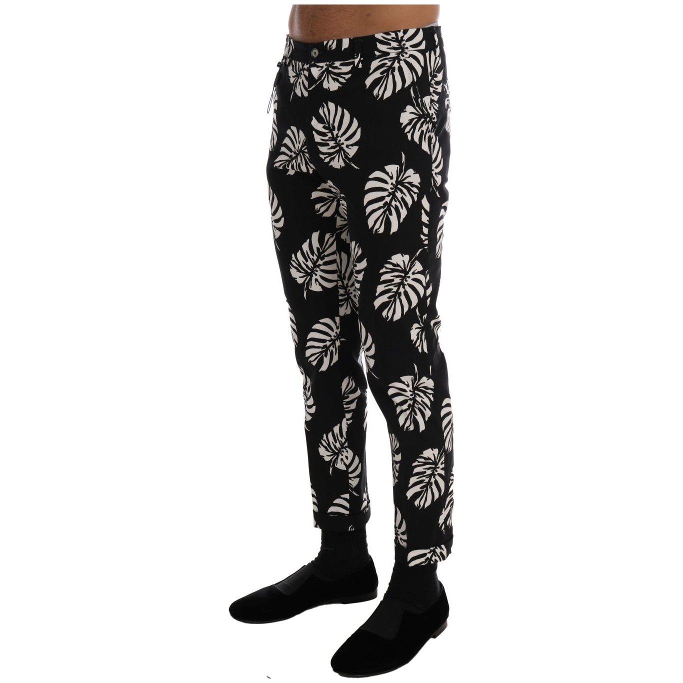 بنطال Dolce &amp; Gabbana Slim Fit بطبعة أوراق الشجر