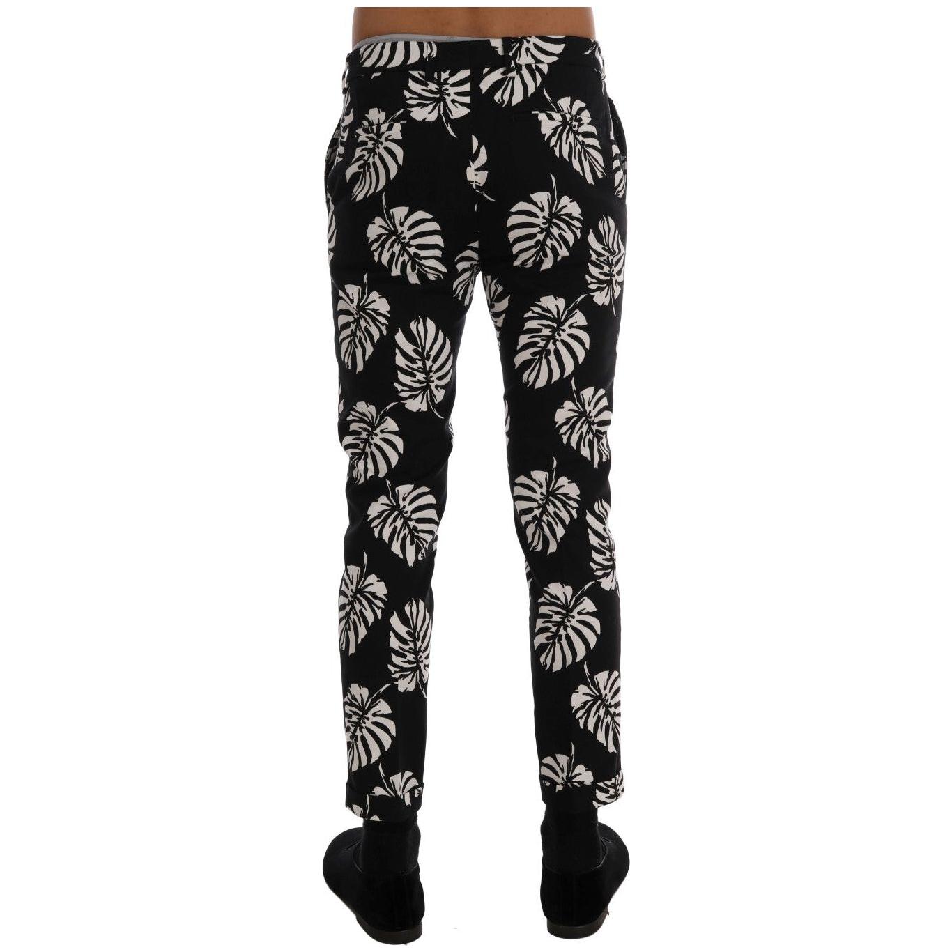 بنطال Dolce &amp; Gabbana Slim Fit بطبعة أوراق الشجر
