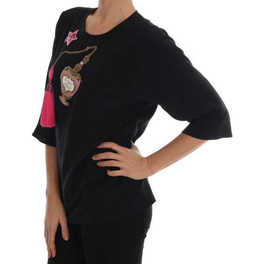 Dolce & Gabbana Fairy Tale Embroidered Silk Blouse Dolce & Gabbana Rosy Brown