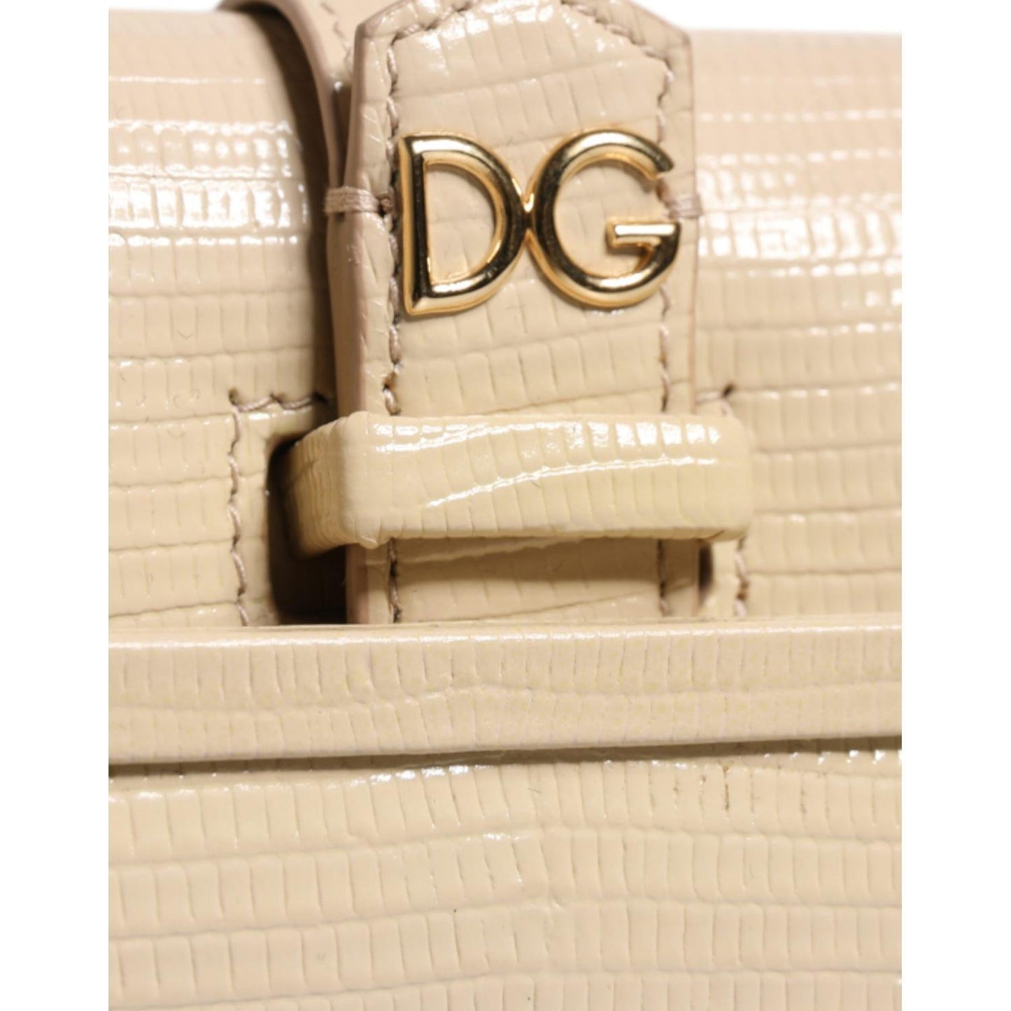 Dolce & Gabbana Beige Leather Ingrid Top Handle Shoulder Bag