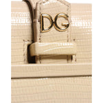 Dolce & Gabbana Beige Leather Ingrid Top Handle Shoulder Bag
