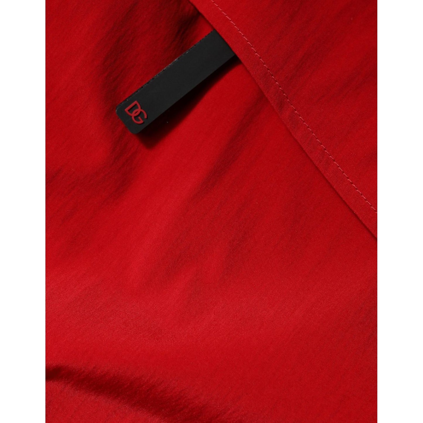 Dolce & Gabbana Red Nylon Hooded Men Full Zip Parka Jacket TSH3789-58