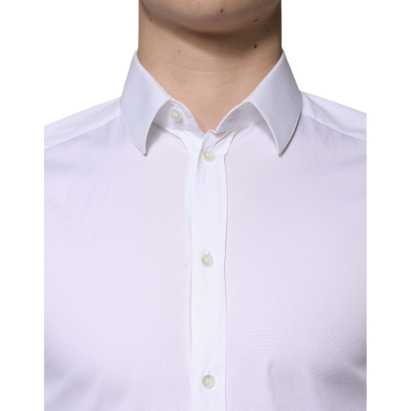 Dolce & Gabbana White Cotton Formal Men GOLD Dress Shirt