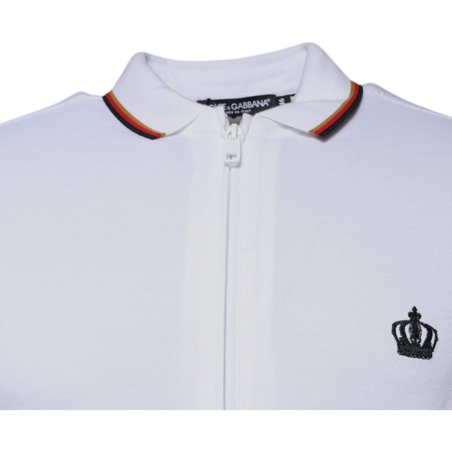 Dolce & Gabbana White Crown Men Full Zip Sweatshirt Sweater